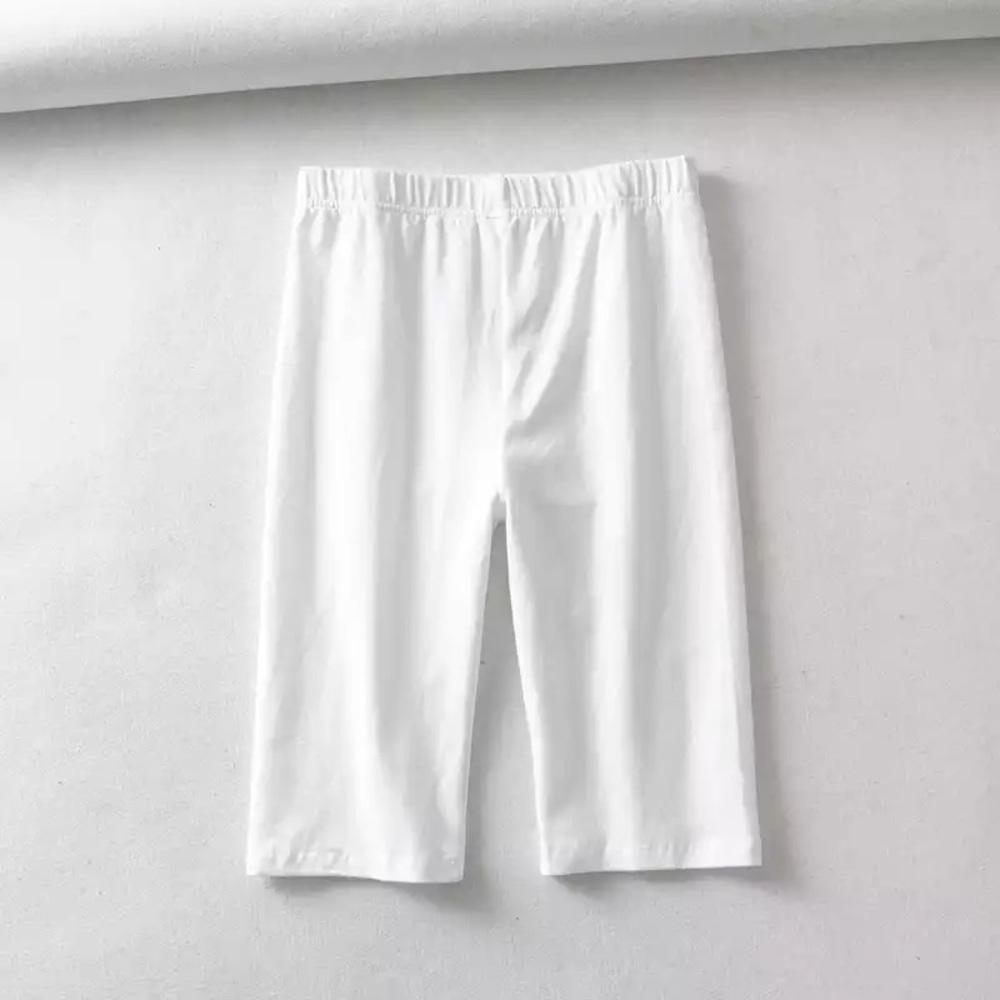 BASIC WHITE BIKER SHORT (PLUS SIZES AVAIL)